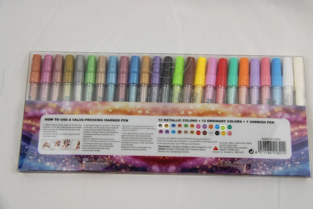 Guangna Nail-Art Set – 24 Kleuren + 1 Fixatie Stift